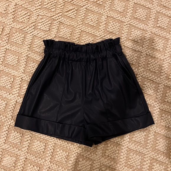 Lavender brown pleather shorts. NWT - Picture 2 of 4